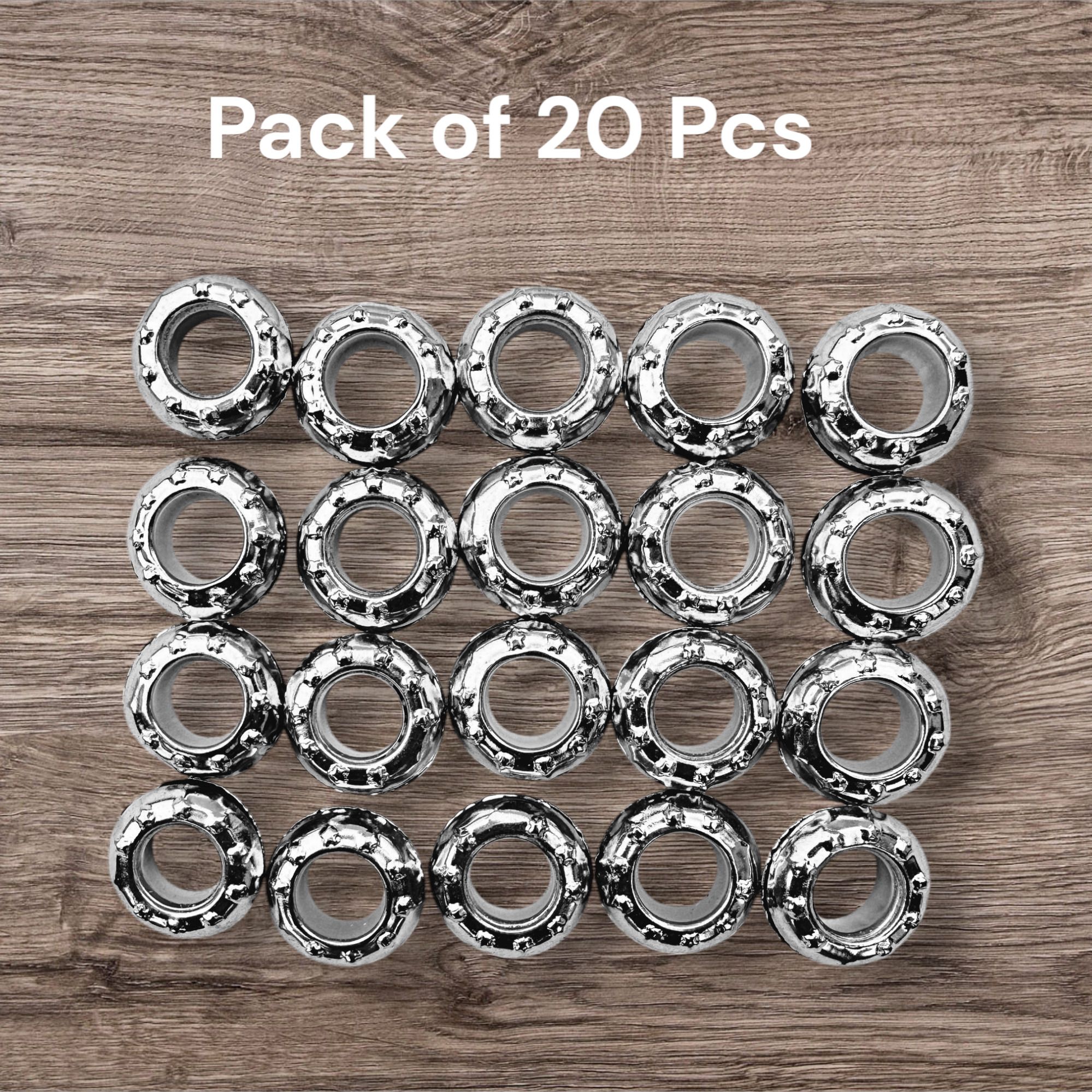 harry enterprises Metal Silver Small Star 20 pcs Pigeon Sound Foot Ring Bird Shoulder Guard-picture-48