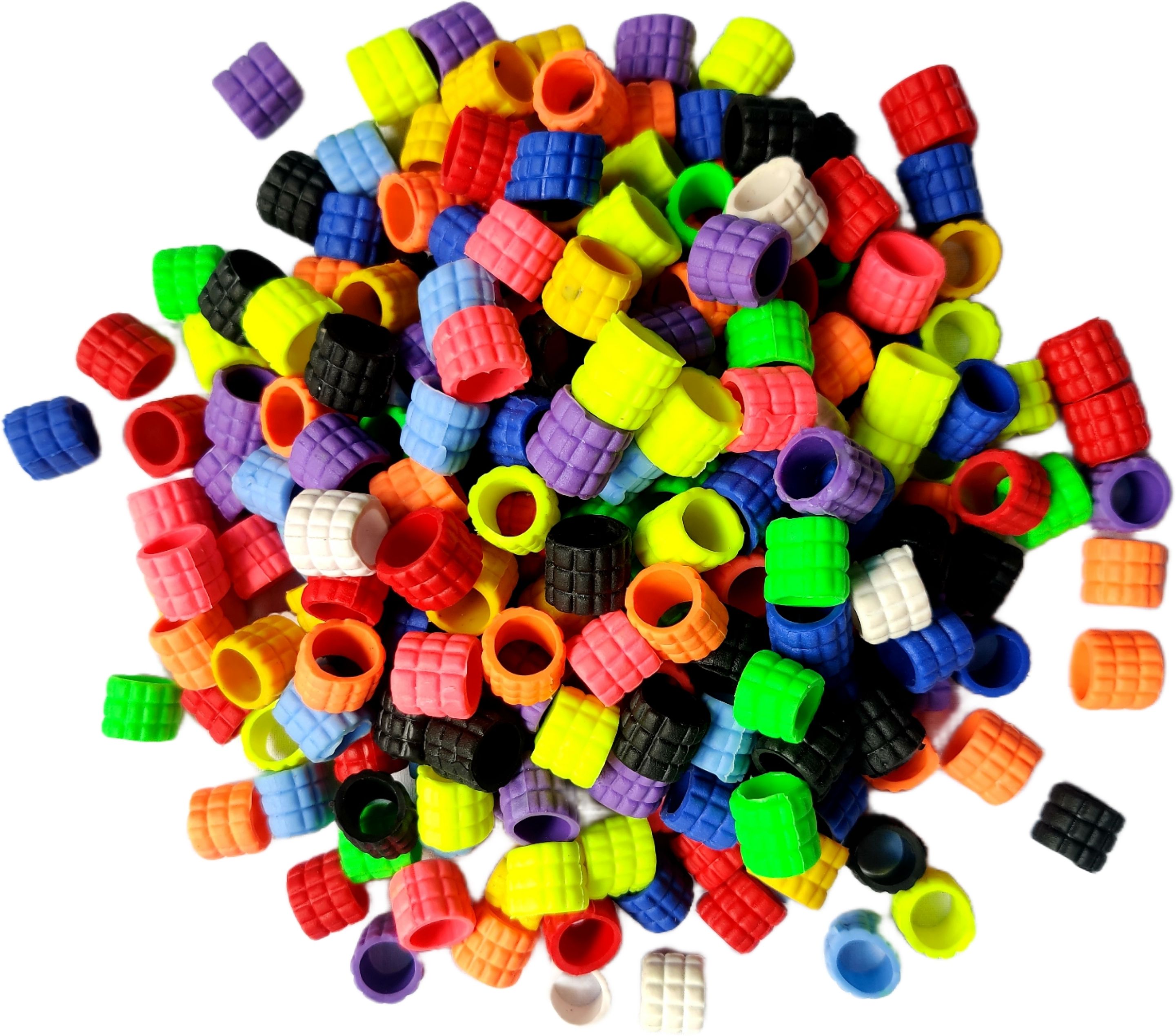 harry enterprises 3 Cut Multicolours Rubber 40 pcs Pigeon Foot Ring Bird Shoulder Guard-picture-6