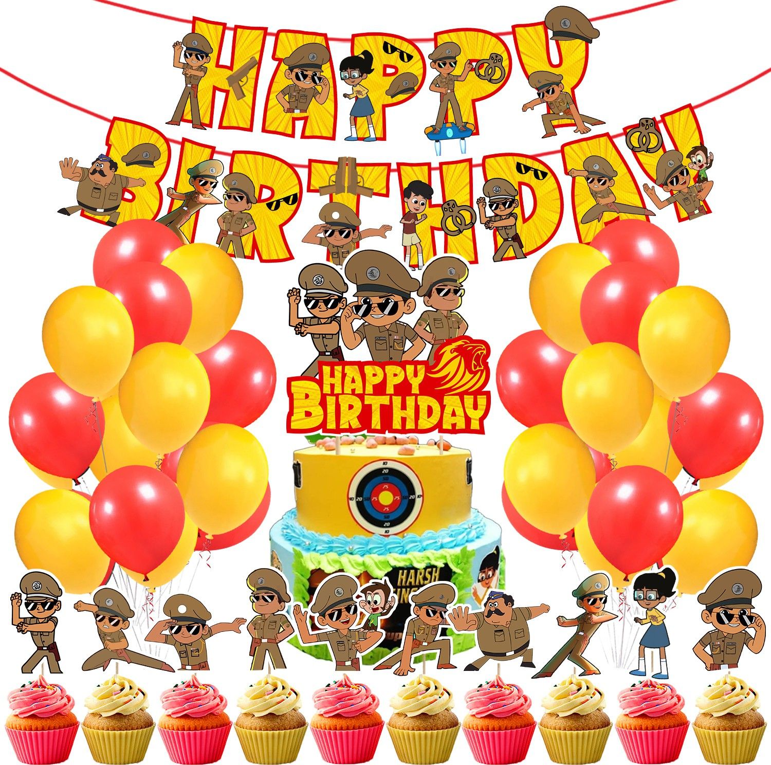 Little Singham Party Supplies,Little Singham Birthday for Girls(Pack of 37)-image-11