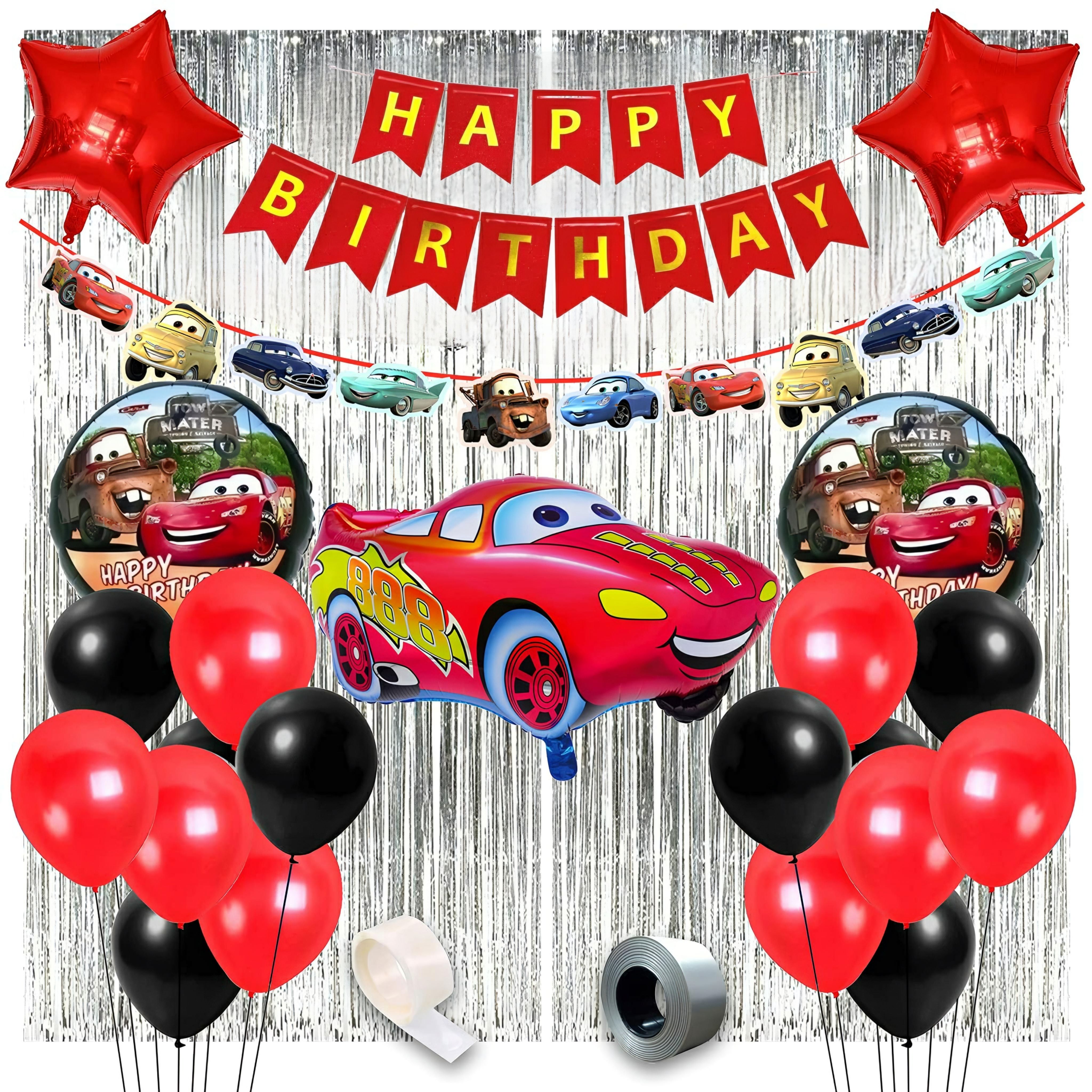 Car Theme Decoration For Birthday, Mcqueen Lightning Birthday Decoration Items-image-11