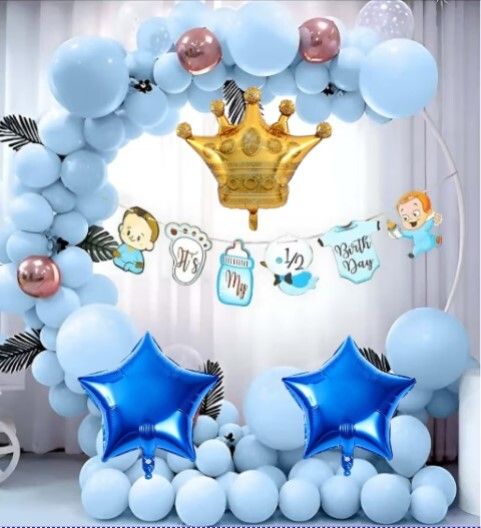 Half Birthday Decoration for Baby Boy – 6 Month Birthday Decoration Combo-image-49