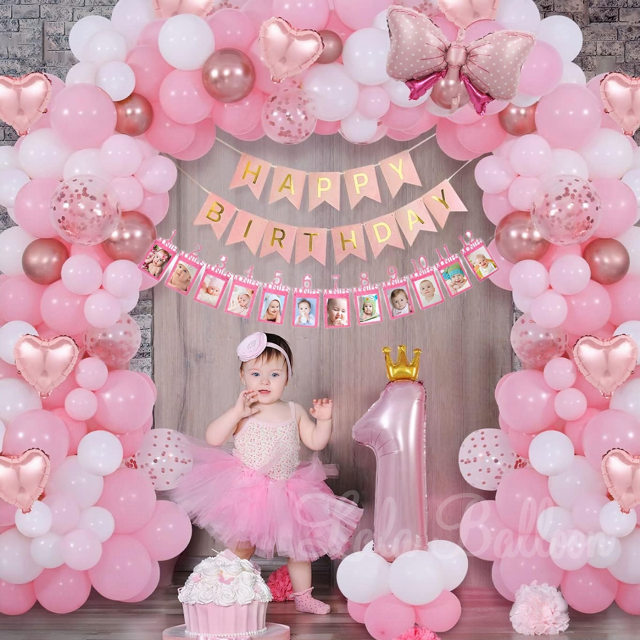 Adorable 1st Birthday Theme Birthday Decoration Combo Kit for Girl-image-26