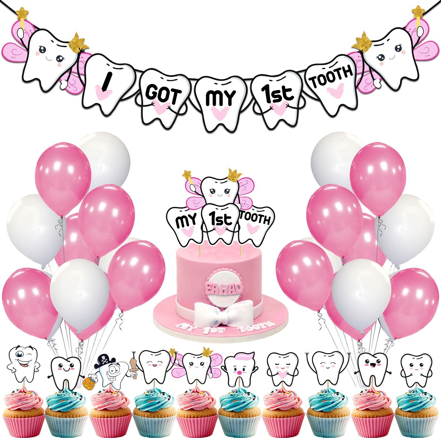 zyozi 37 Pcs I Got My First Tooth Decoration,First Tooth Decoration,1st Tooth Party-picture-15