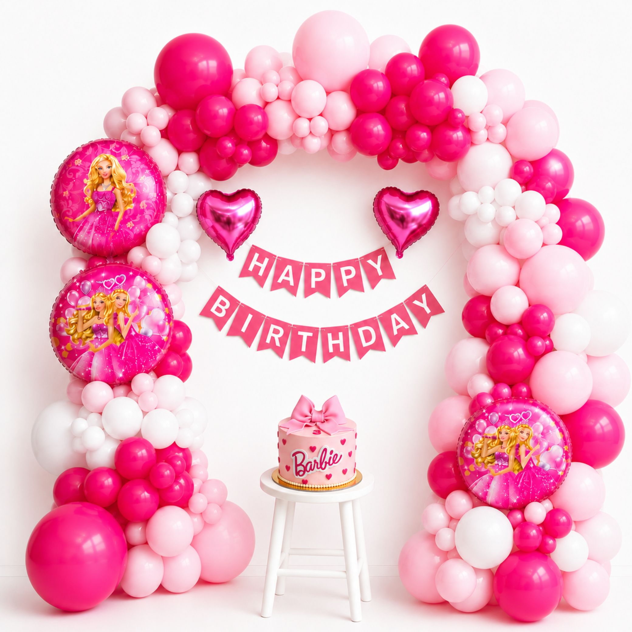 svarupam trecon barbie Theme Birthday Balloon Decoration Arch Kit-picture-17