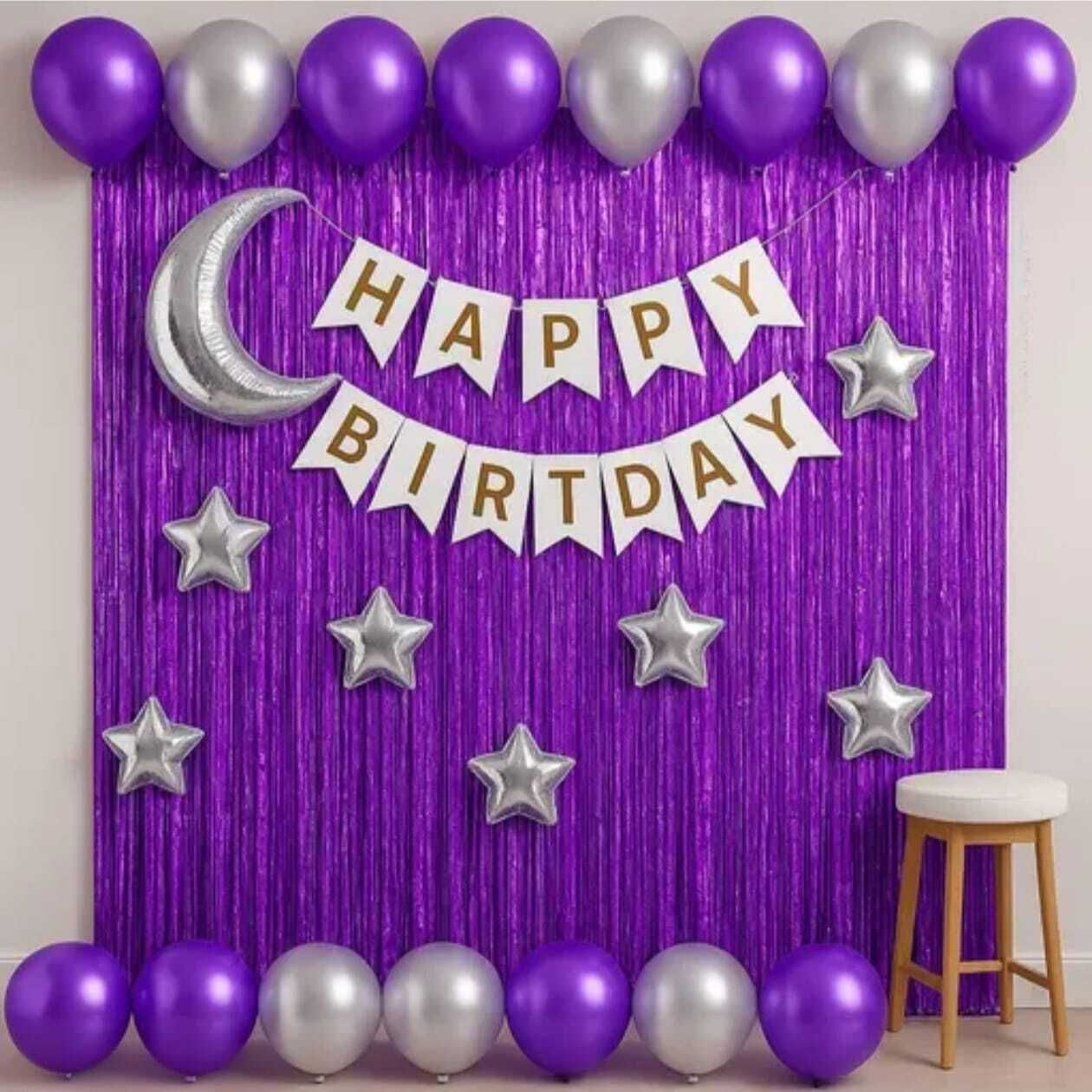 Solid Metallic Purple white balloon Combo kit 40 pcs Balloon-image-13
