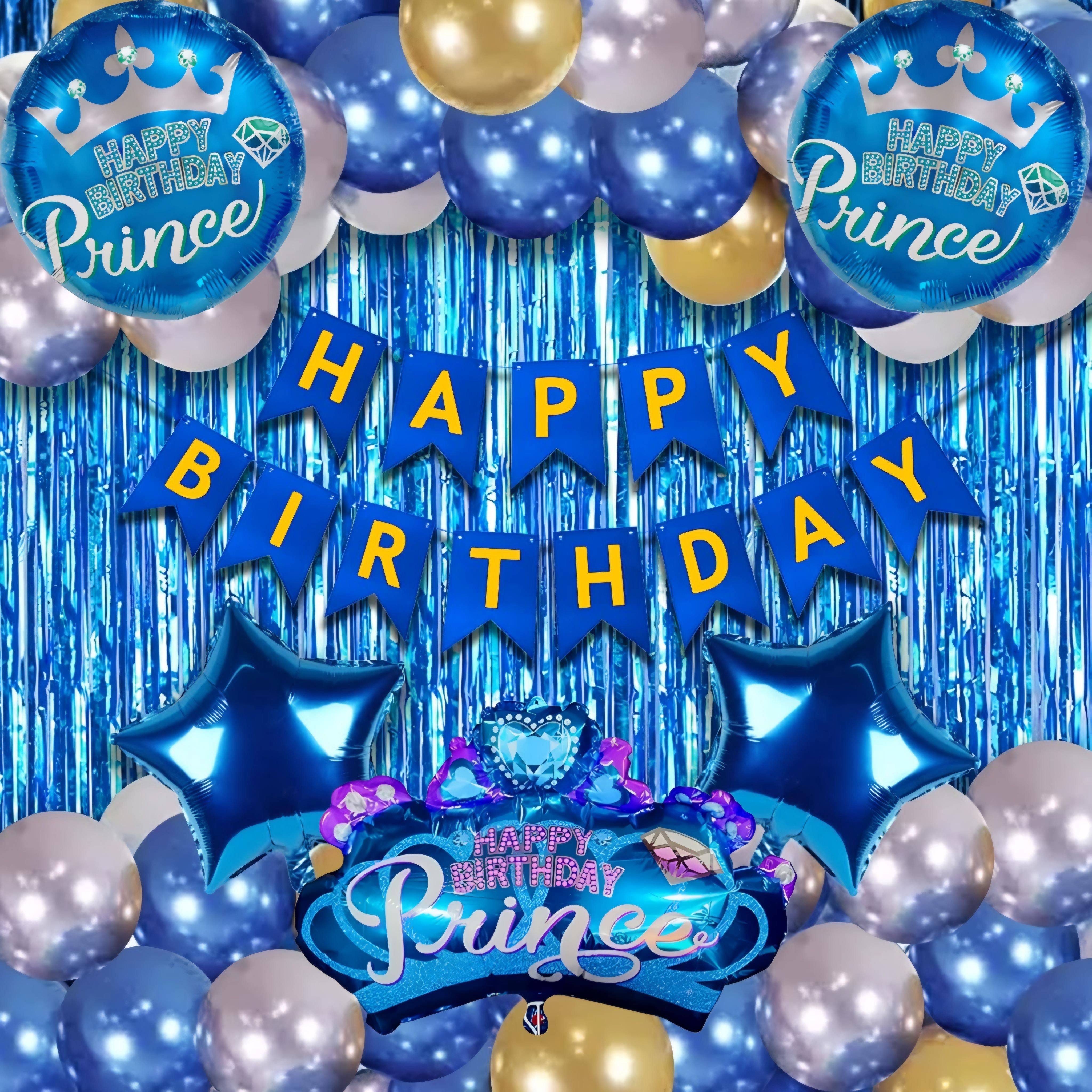 loons peddler Blue Prince Crown Birthday Decoration Kit - Boy Theme Party Combo-picture-21