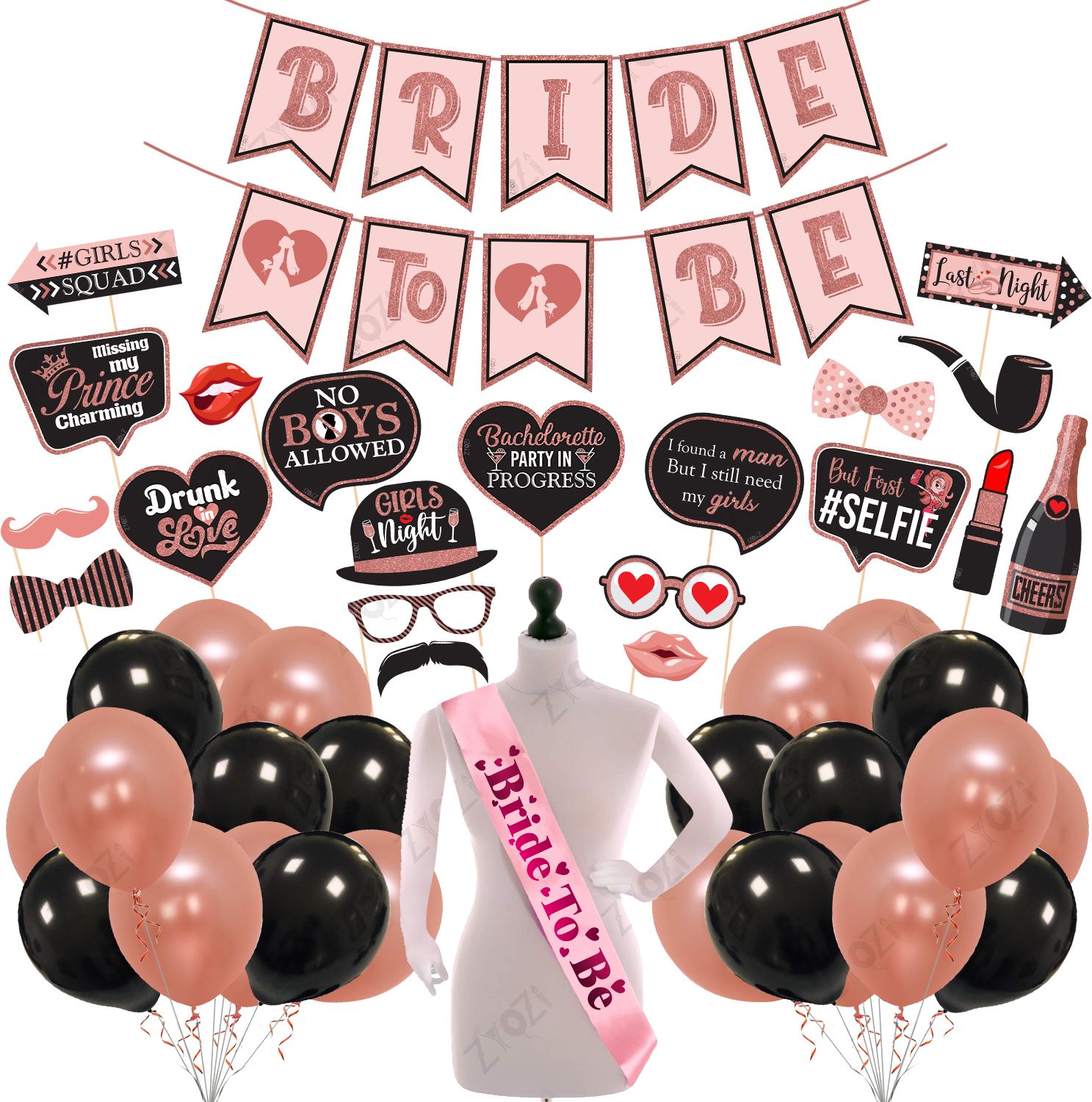 zyozi 47 Pcs Bachelorette Party Decorations Kit, Bridal Shower Party Supplies-picture-21