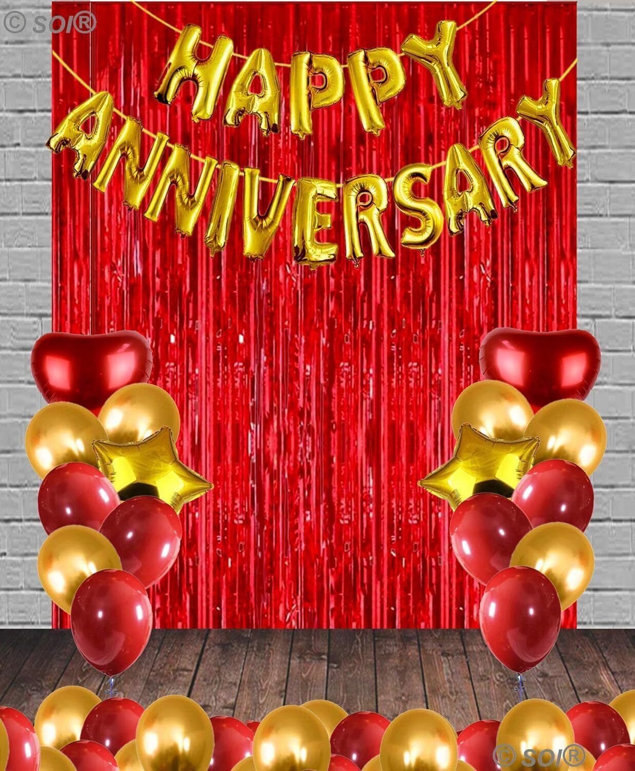 party midlinkerz Solid Anniversary Decoration Items Kit for husband,wife. Balloon-picture-19