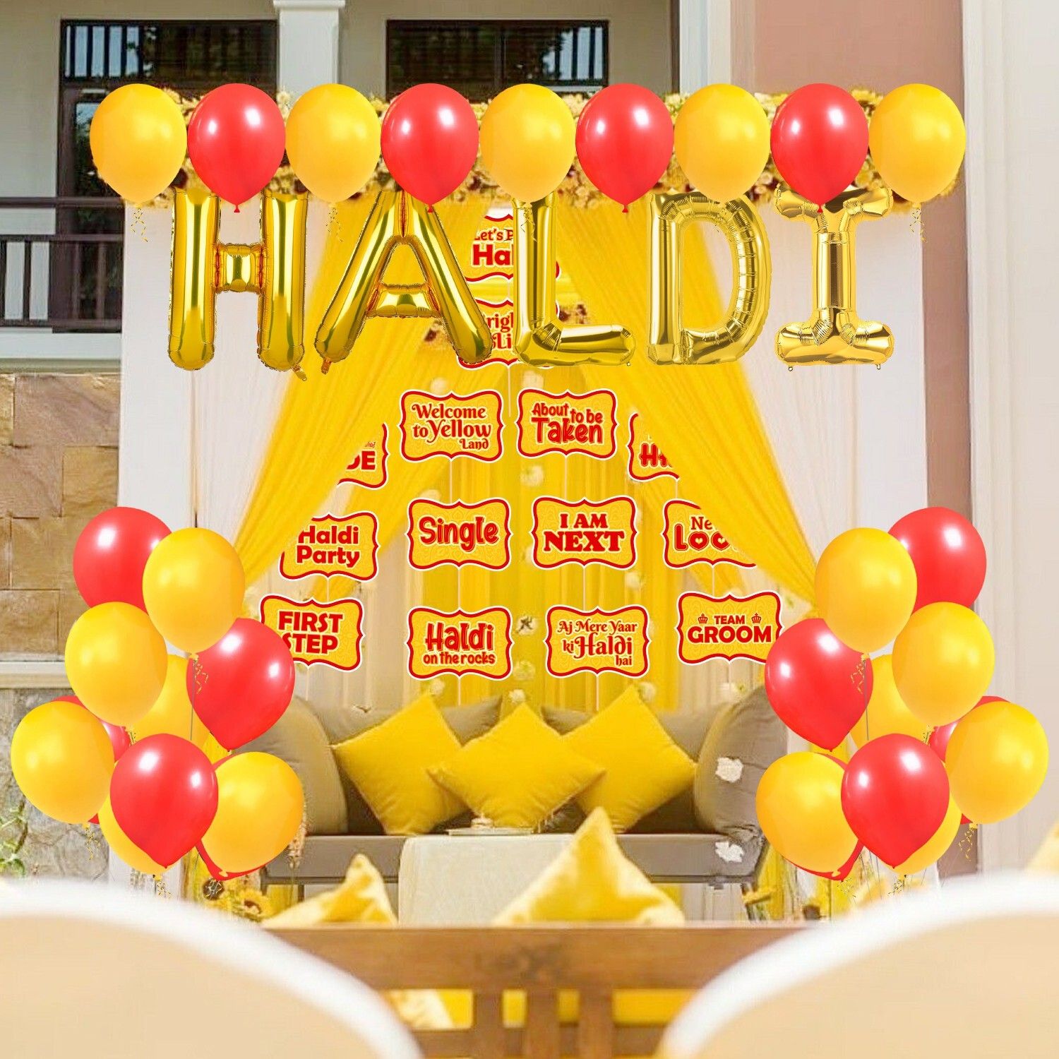 Haldi Ceremony Decoration,Haldi Ceremony Decoration Kit,Bridal Shower-Pack of 36-image-20