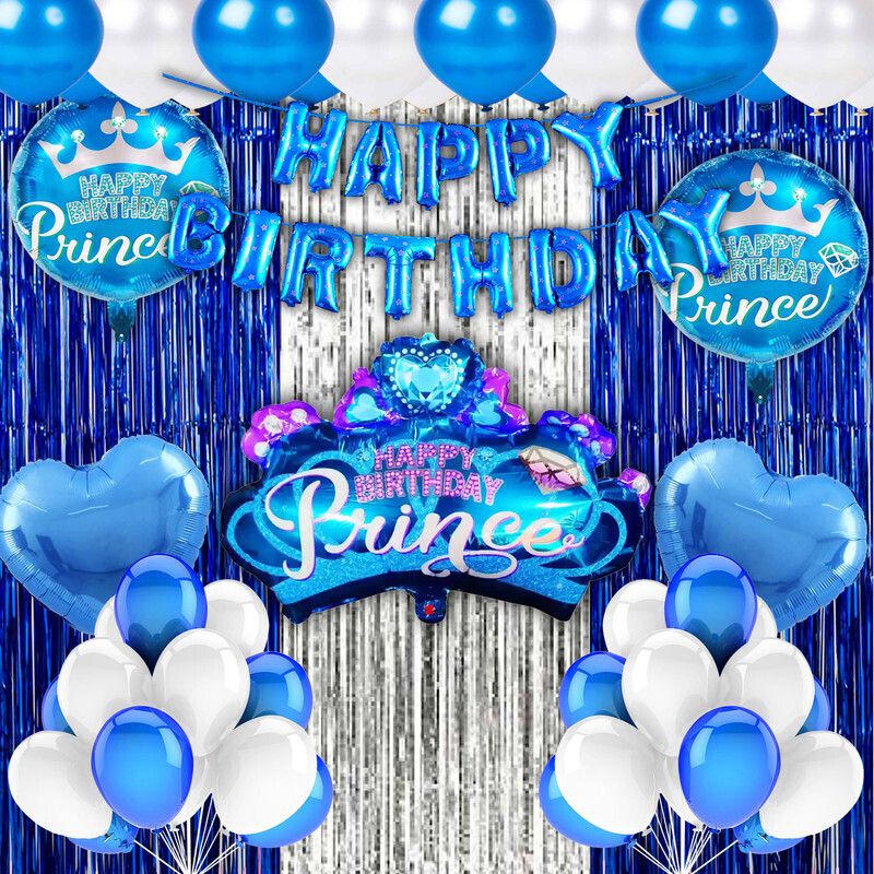Happy Birthday Combo Kit For Party Decoration Items Prince Crown Theme-image-12
