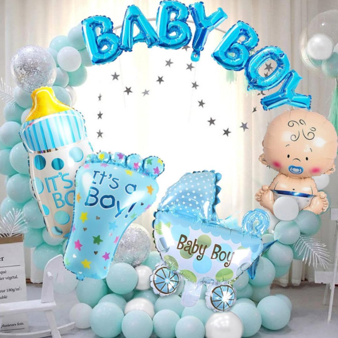 50Pcs Baby Boy Blue Theme Decoration Combo for Welcome & Baby Shower-image-41