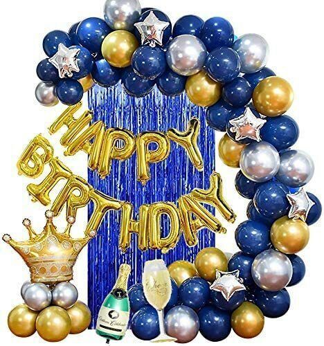 pbbs Golden and blue Happy Birthday Decorations Combo Kit (fk-1014)-picture-29