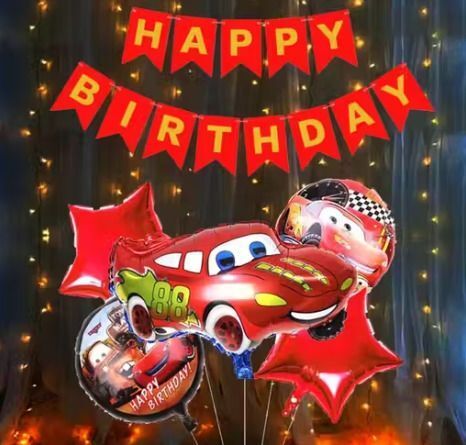 pbbs Car Theme Birthday Decorations car 5pieces set With Lights (fk-76)-picture-4
