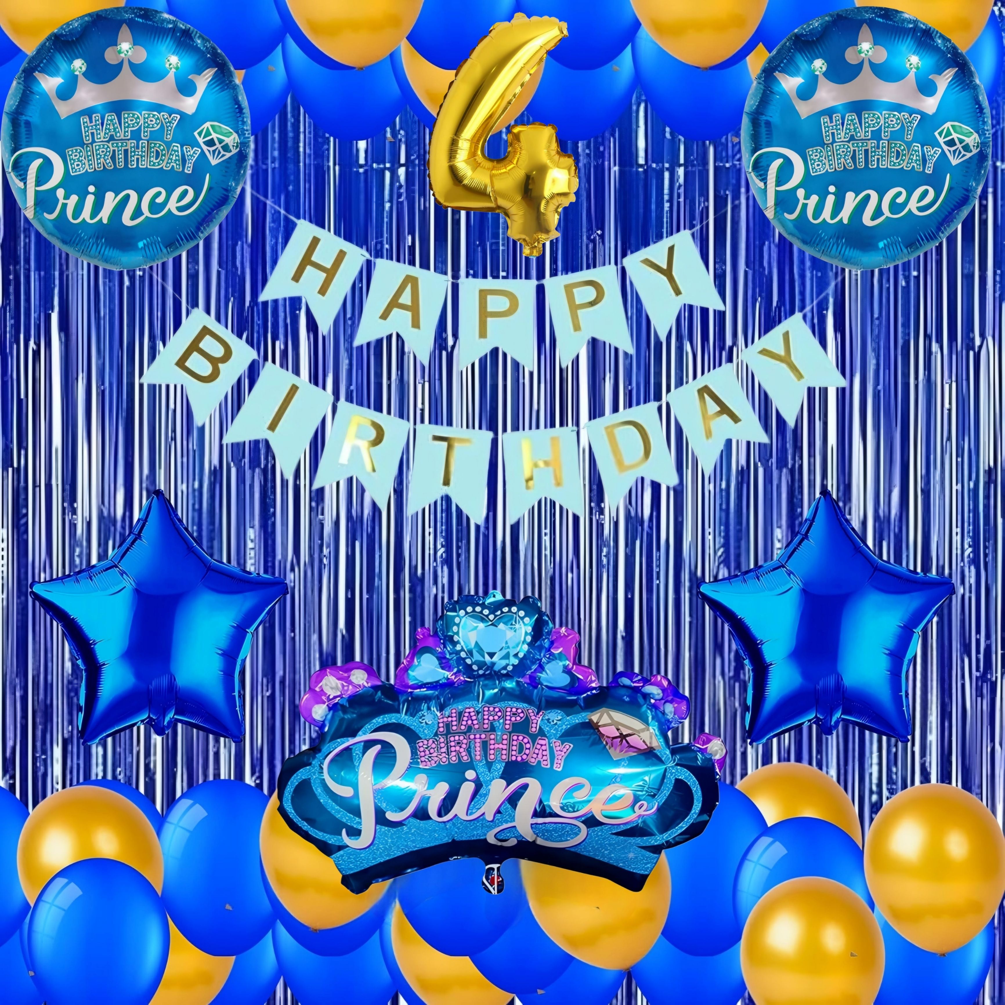 4th Birthday Prince Crown Kit - Blue & Gold Boy Party Combo-image-34