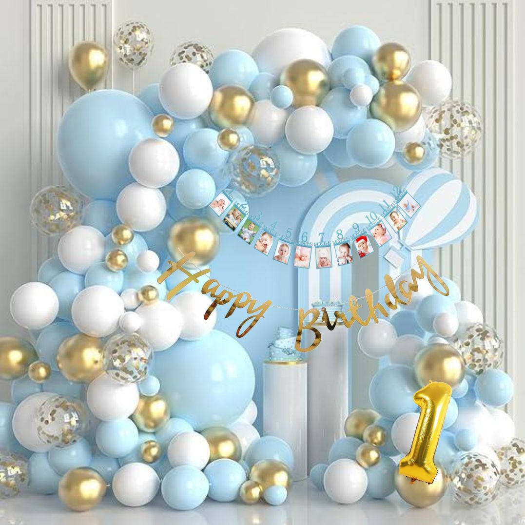 aniloons 12 Month Boy Birthday Decoration Kit.-picture-19