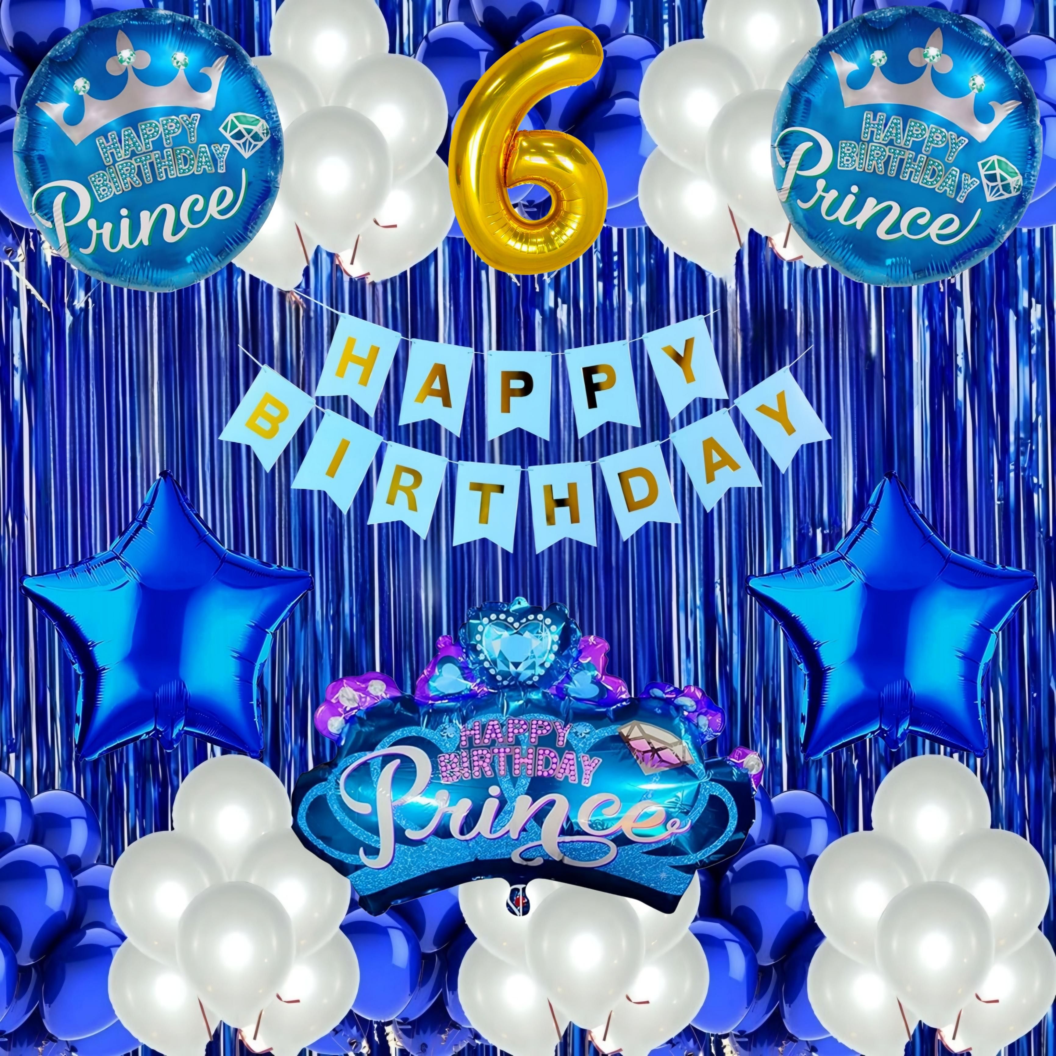 6th Birthday Prince Crown Decoration Kit - Blue Theme Boy Combo-image-35
