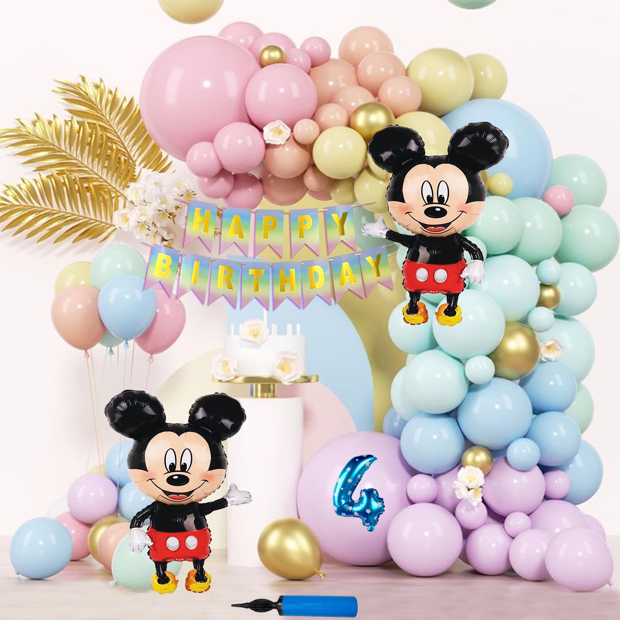 Mickey Mouse Theme Fourth 4th Birthday Decoration Kit For Boys Party Items Set-image-48