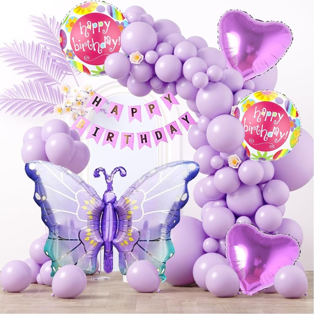 Purple Butterfly Theme Birthday Party Decorations Party Supplies-image-14