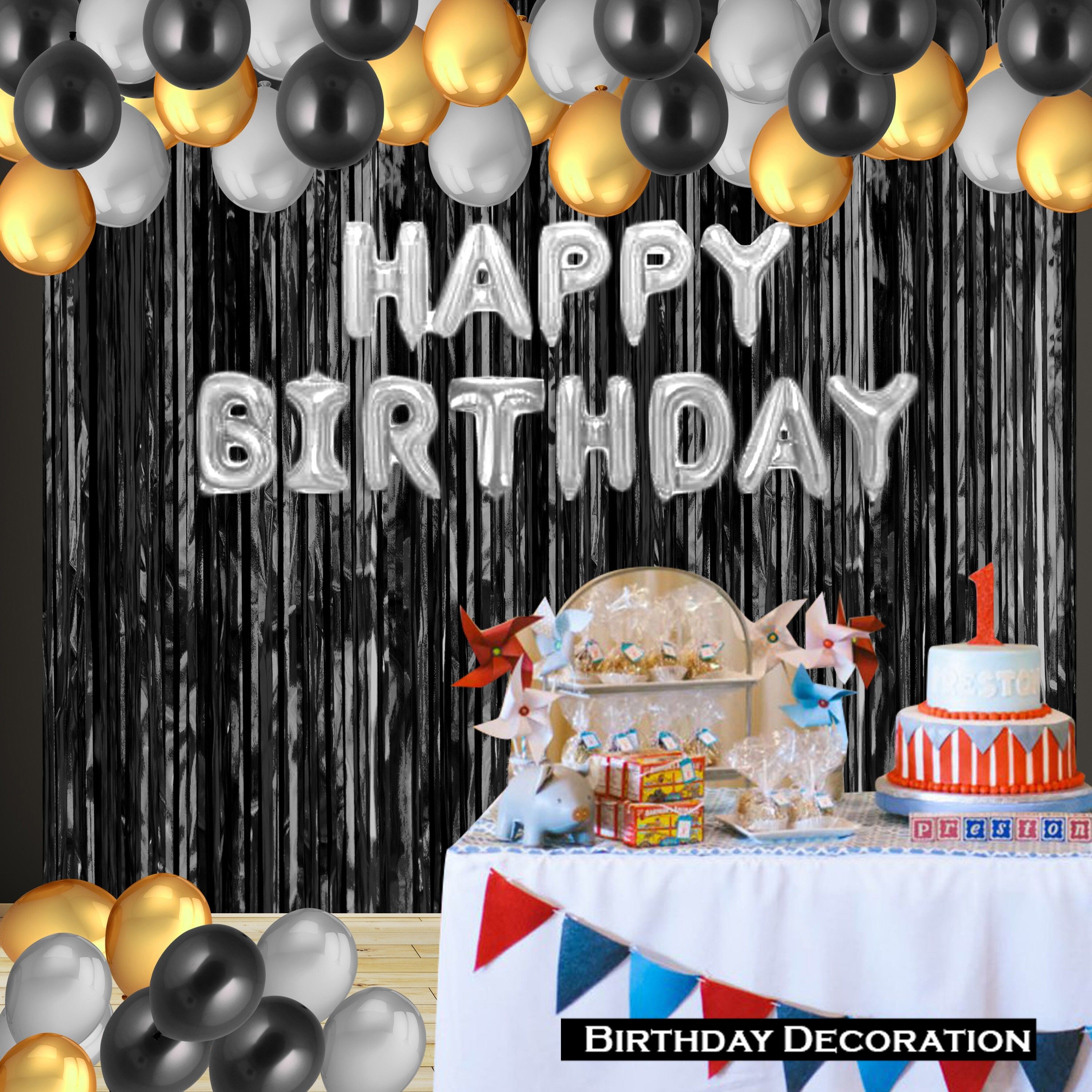 party midlinkerz Birthday Balloons for Decoration 33Pcs Happy Birthday Decoration Items Kit-picture-47