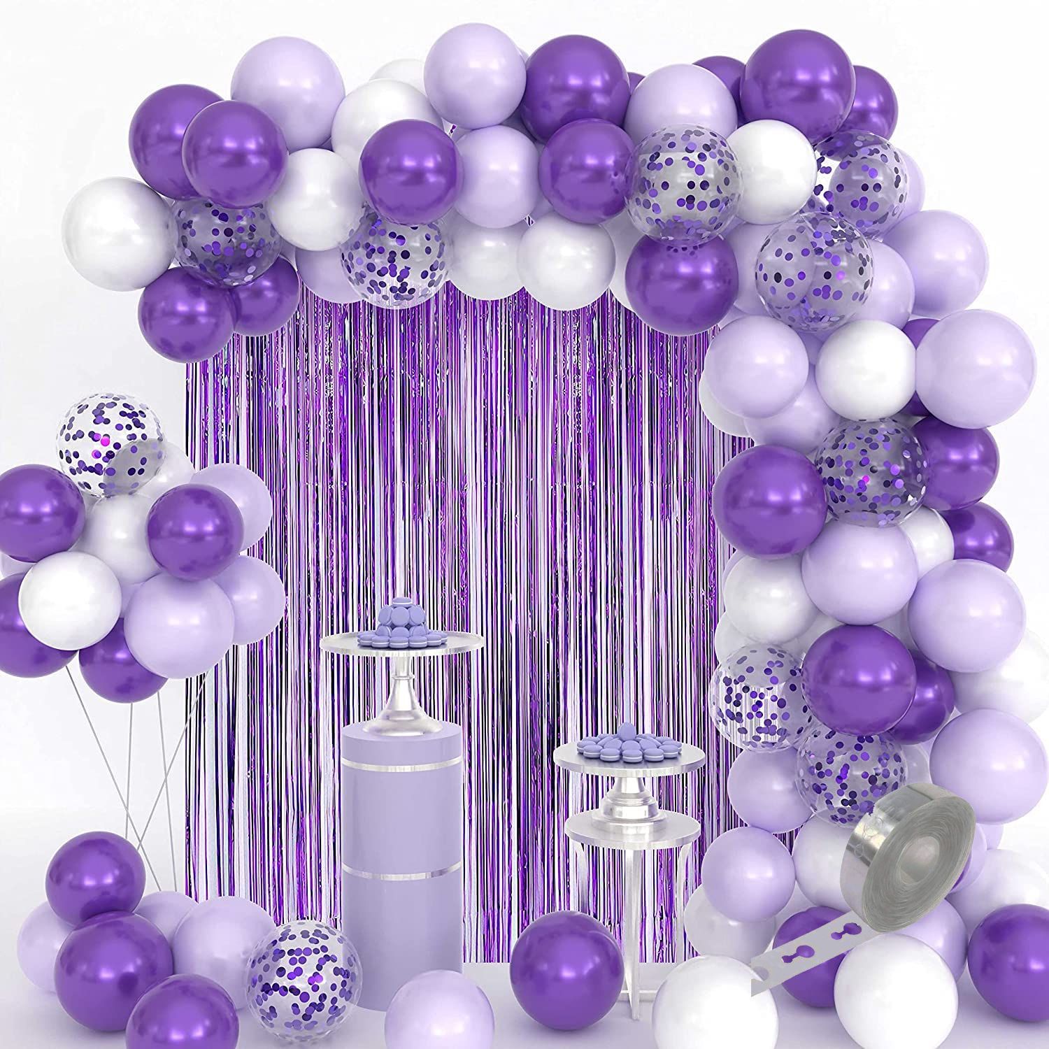 Metallic & Confetti Balloons Garland Arch Kit Decoration for Wedding/Bride to be-image-40