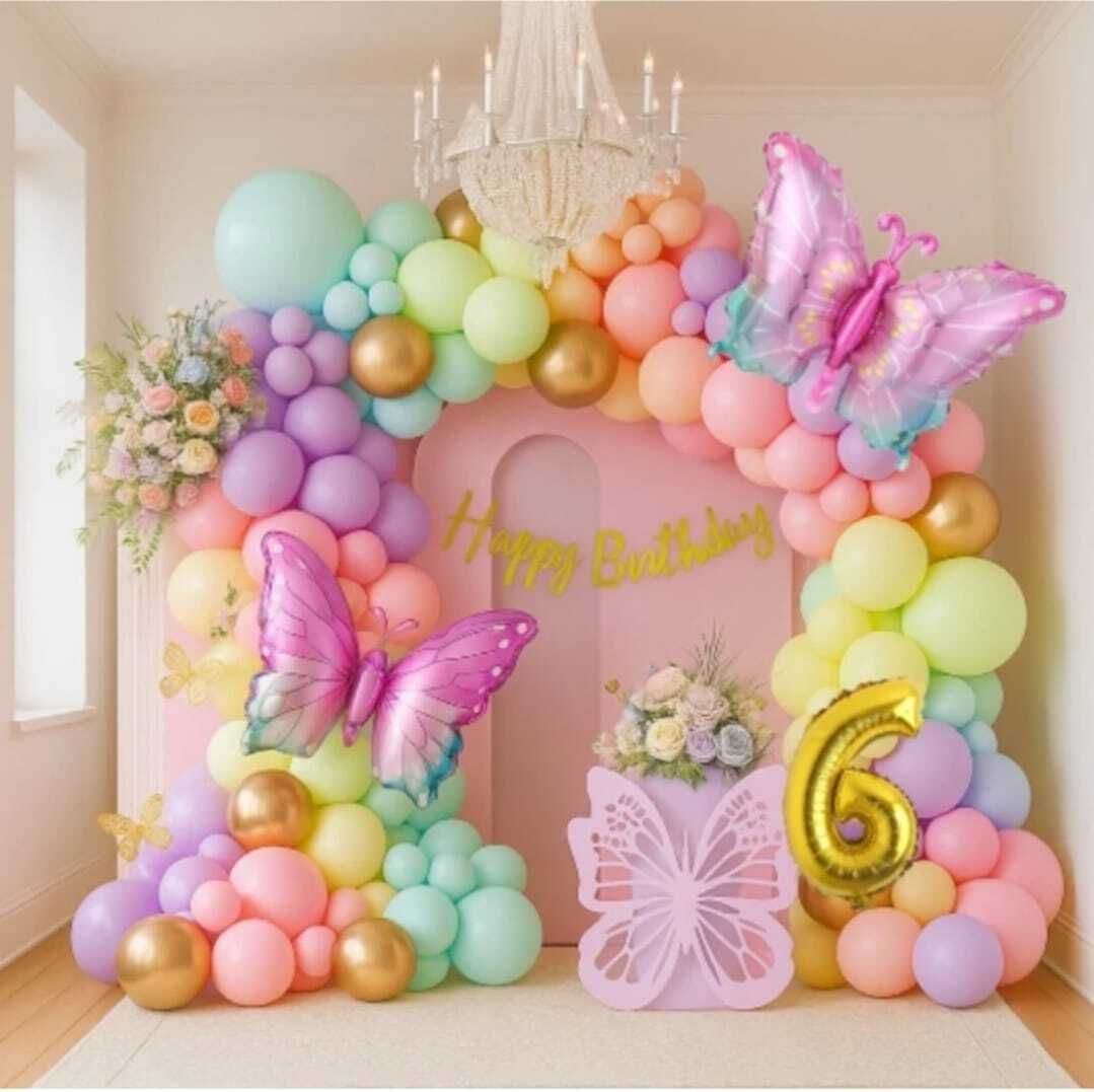 fly decor 6TH Butterfly Theme Birthday Decoration Kit-picture-38