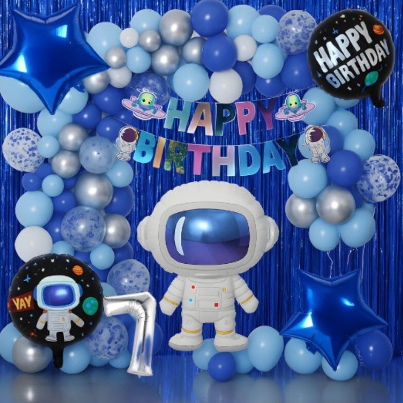 groovy dudz 7th Space Theme Birthday Decoration Kit - 55Pcs-picture-22