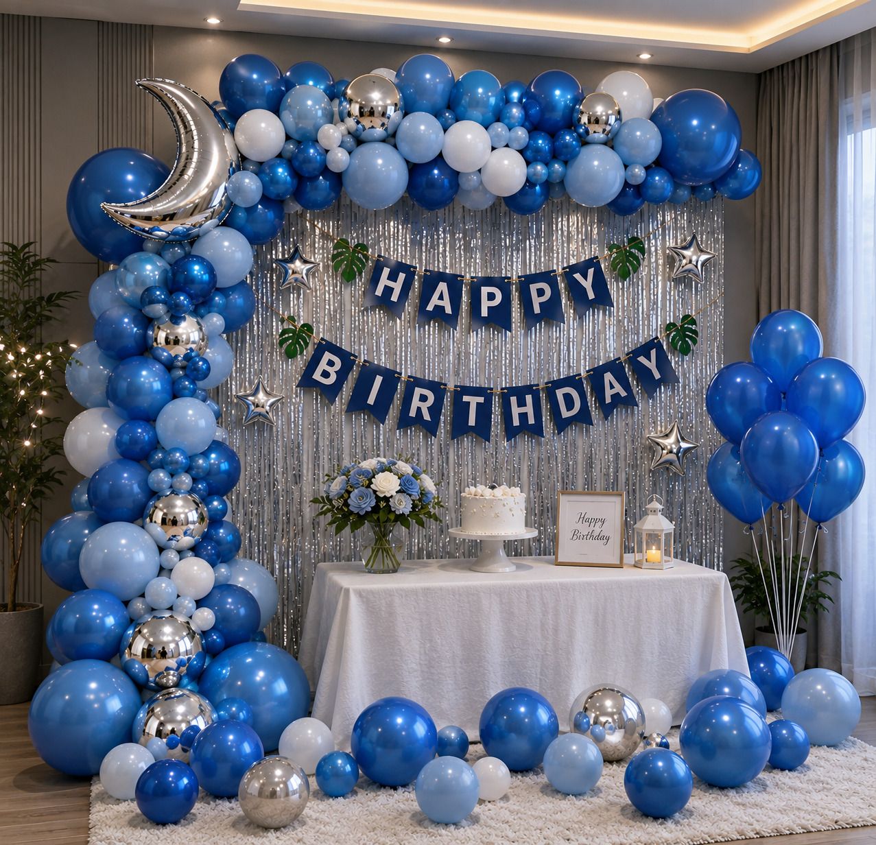 Blue Silver Moon Birthday Decoration Kit-image-28