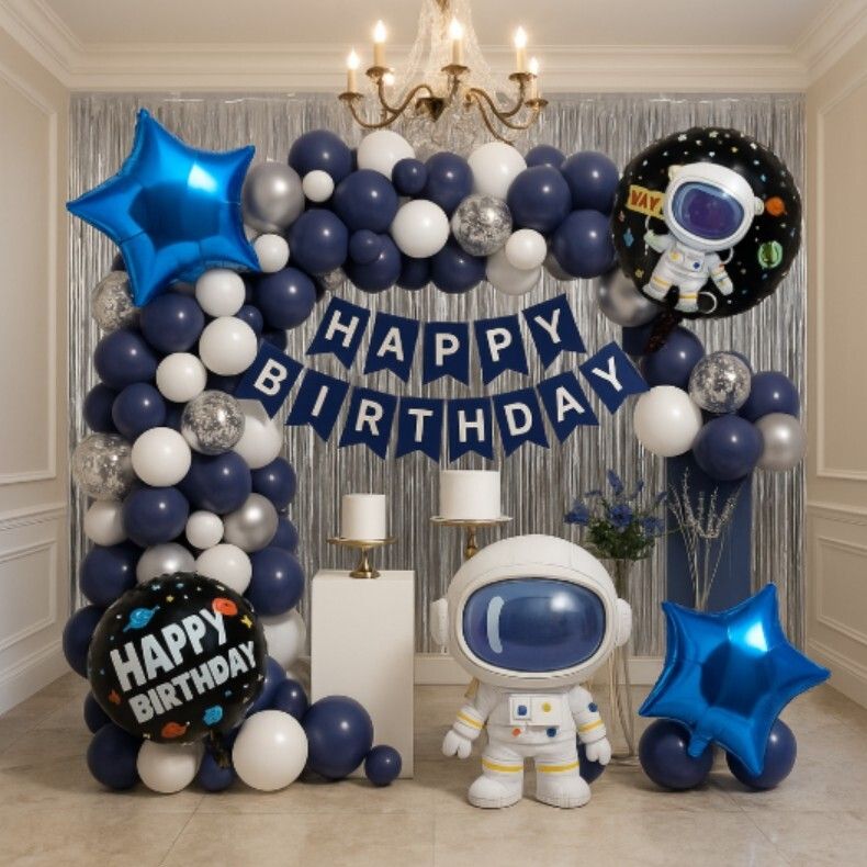 Astronaut Space Theme Birthday Decoration Kit – 50 Pcs-image-39