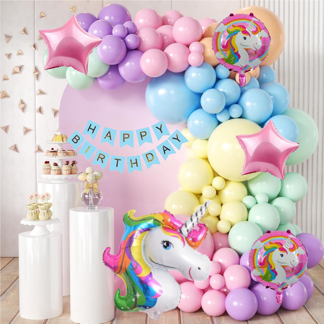 aniloons Unicorn Pastel Theme Birthday Party Decoration Set.-picture-27