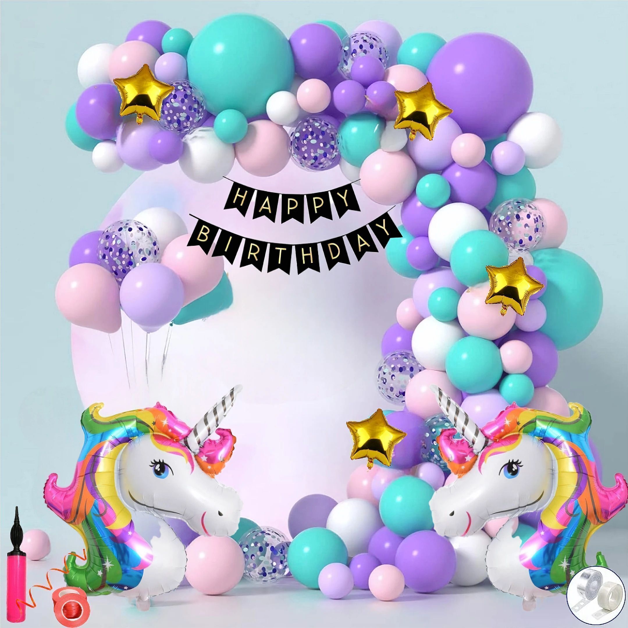 pbbs Adorable Large Unicorn Theme Birthday Decoration Combo Kit for Girls (fk-315)-picture-21