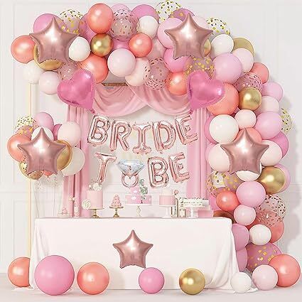 Bridal Shower Decoration Set, Rose Gold and Pink Balloon-image-3
