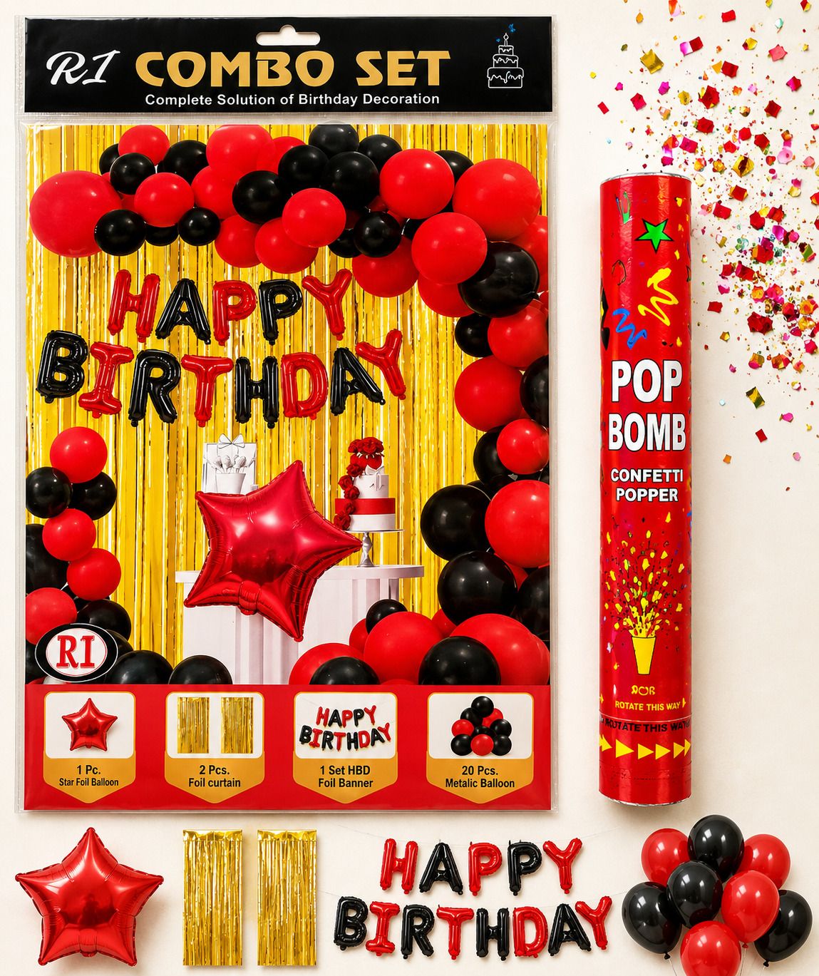 Pop Bomb Birthday Decoration Combo with|Complete Birthday Party Decoration-image-3