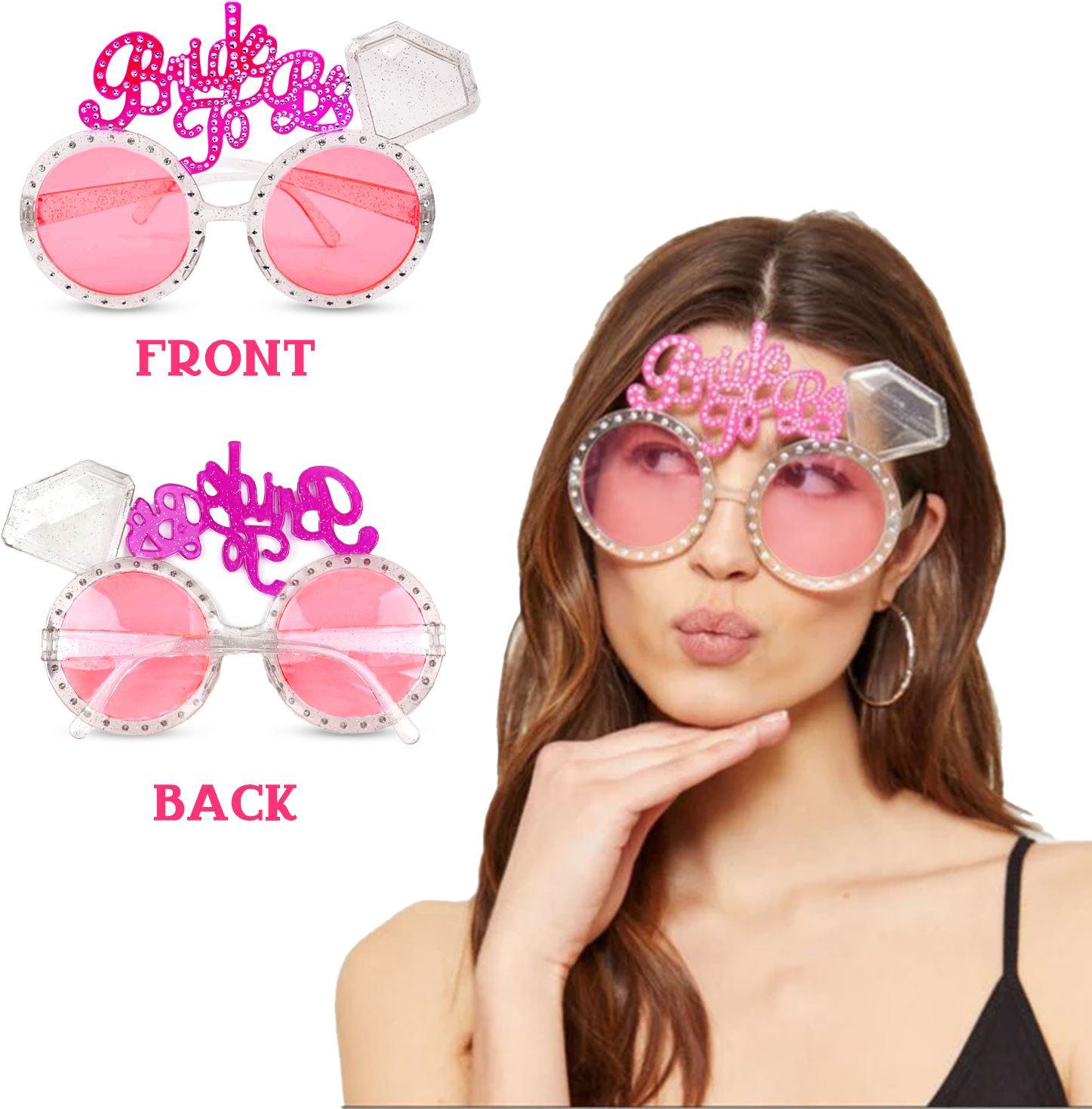 zyozi Bride to Be Glasses, Bachelorette Party Decorations,Bridal Shower Decorations-picture-8