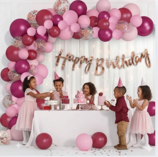 sulpha Solid Burgandy Theme Birthday Decoration kit Set Items Balloon Bouquet-picture-4