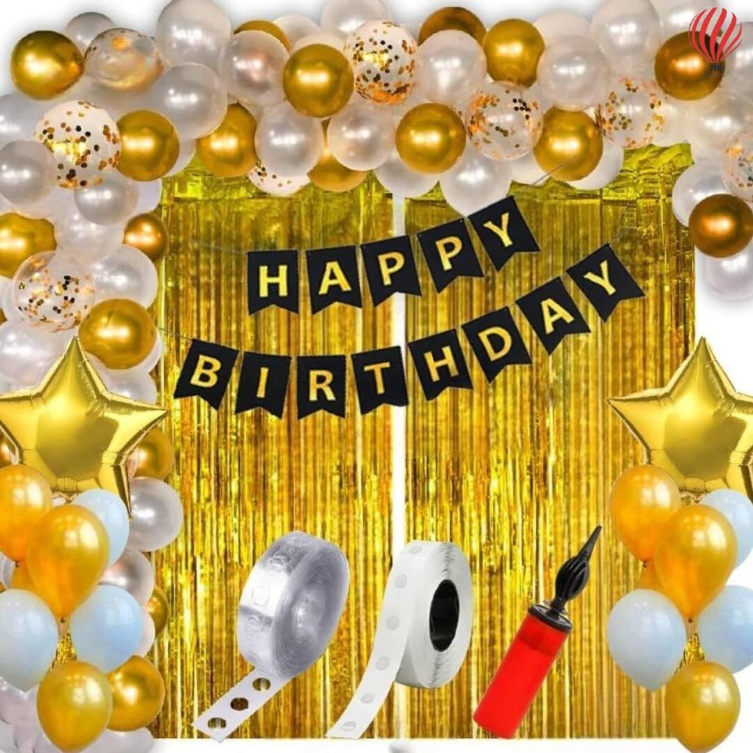 Solid Golden Birthday Decorations items Kit for Boys, Girls, Adult and Kids Balloon-image-44