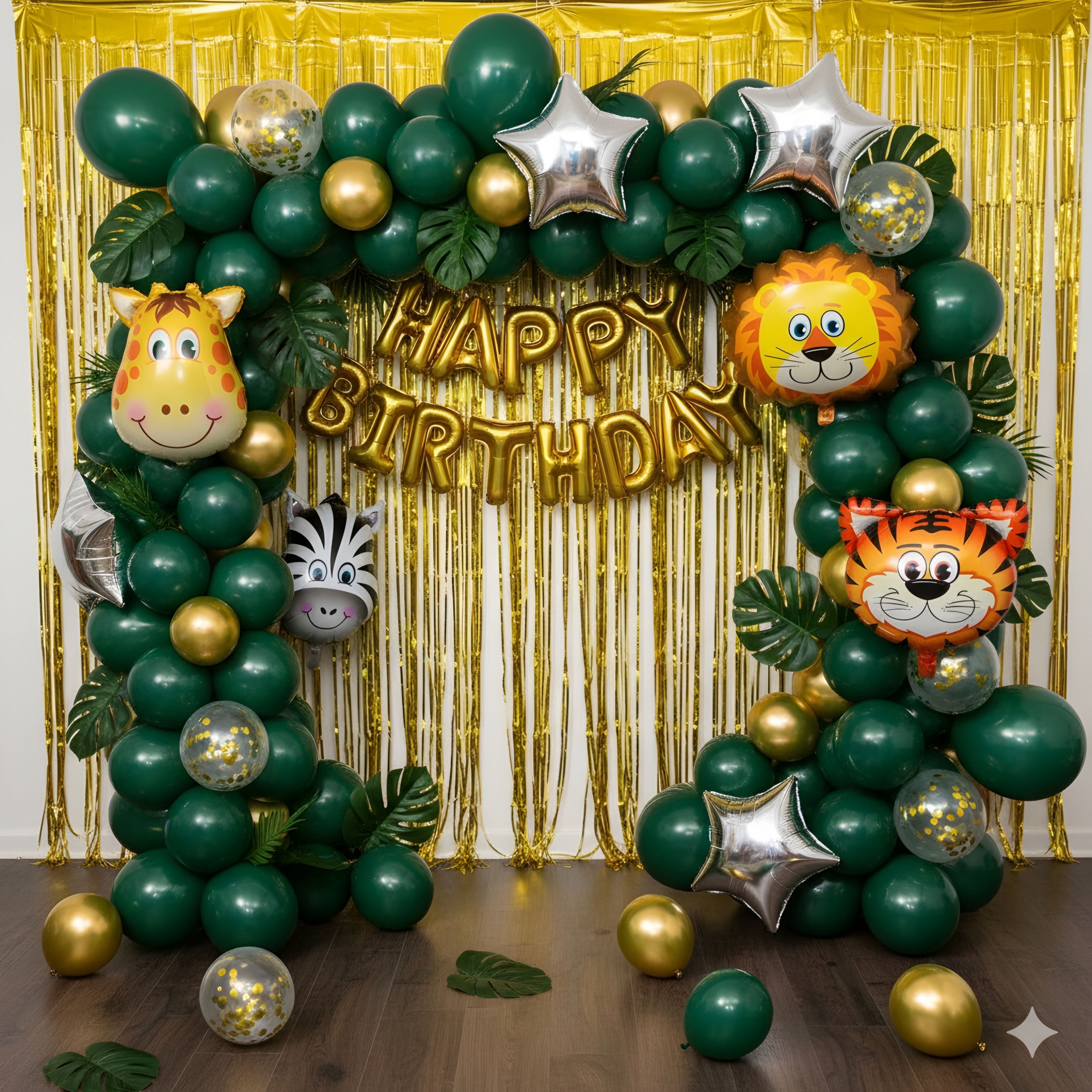 Jungle Theme Birthday Party Decoration Kit with Balloon Arch-image-43