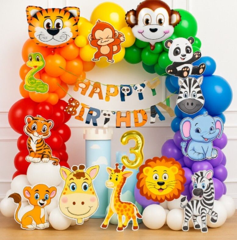 groovy dudz 3rd Jungle Safari Animal Theme birthday decoration kit Animal theme banner-picture-26