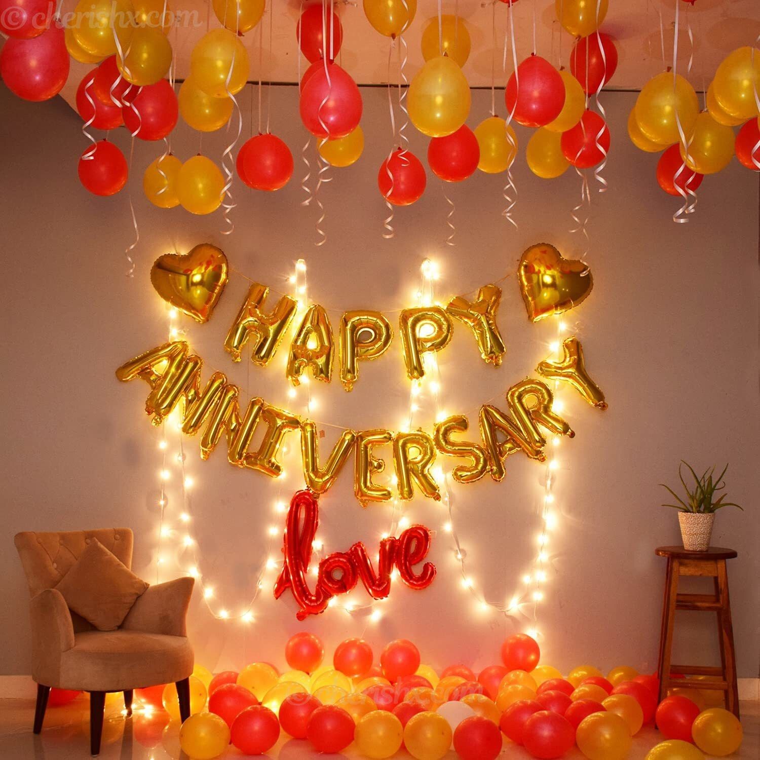 Happy Anniversary Decoration Items With Lights Kit Combo For Husband, Wife-image-20