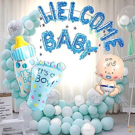 Solid Baby Boy Welcome Kit For Home 44Pcs Balloon-image-23