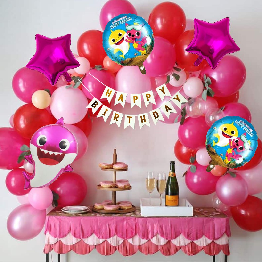 sqe Pink Baby Shark Birthday Balloon Arch-picture-5
