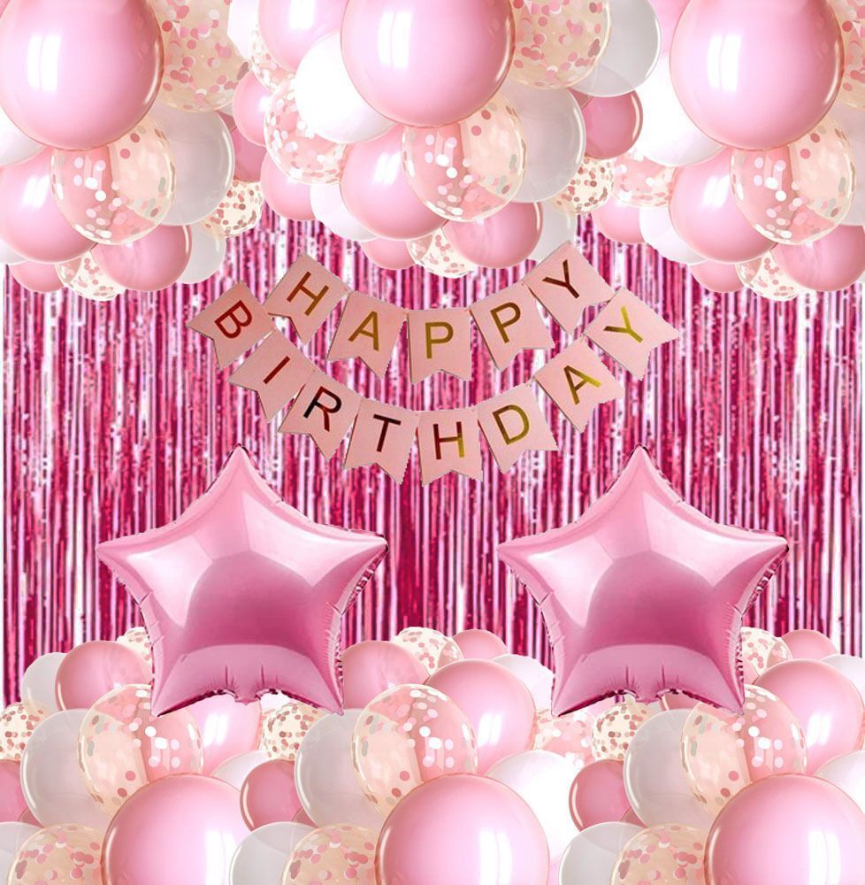 pbbs pink white happy birthday theme decorations items kit combo set (fk-547)-picture-30