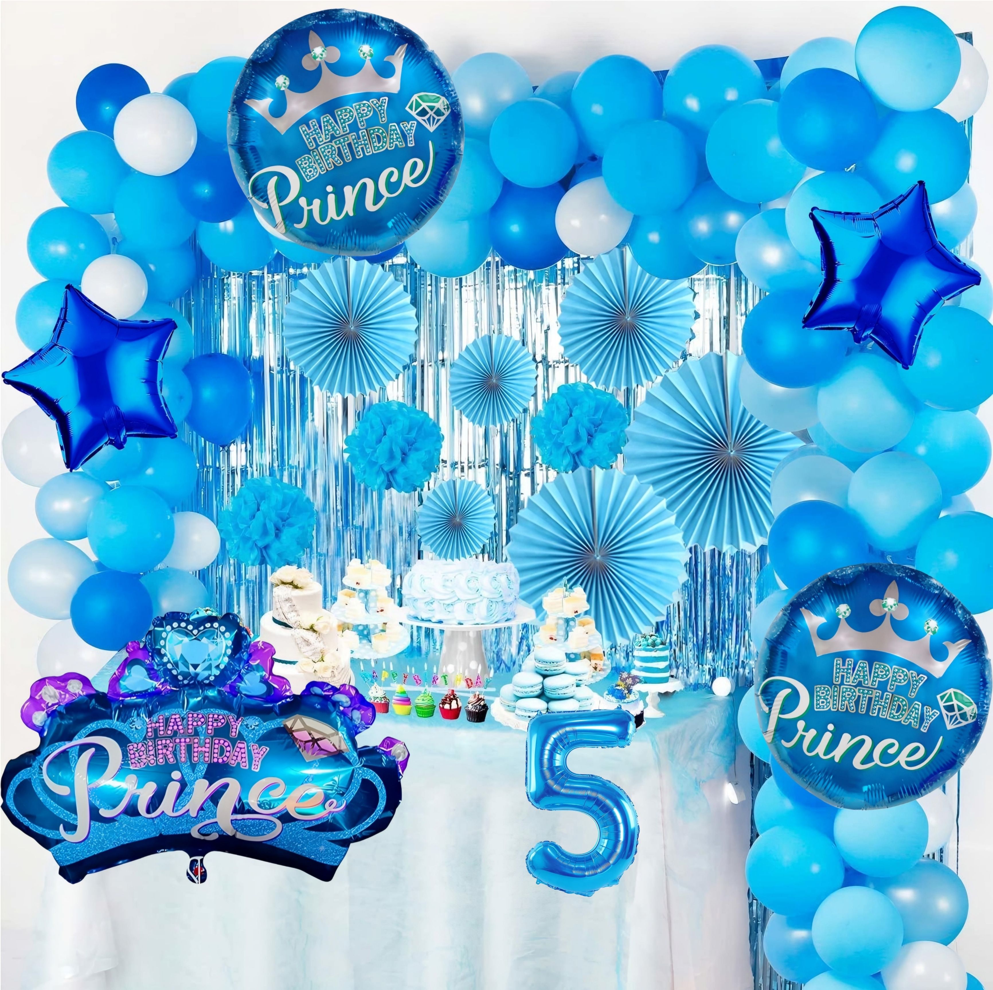 5th Birthday Prince Crown Kit - Blue Theme Boy Party Combo-image-40