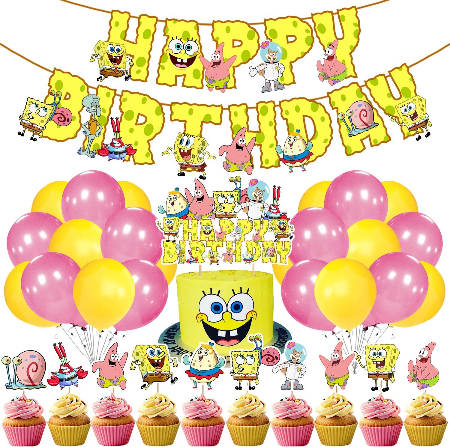 SpongeBob Square Pants Birthday Theme Party Decoration Set 37-image-6