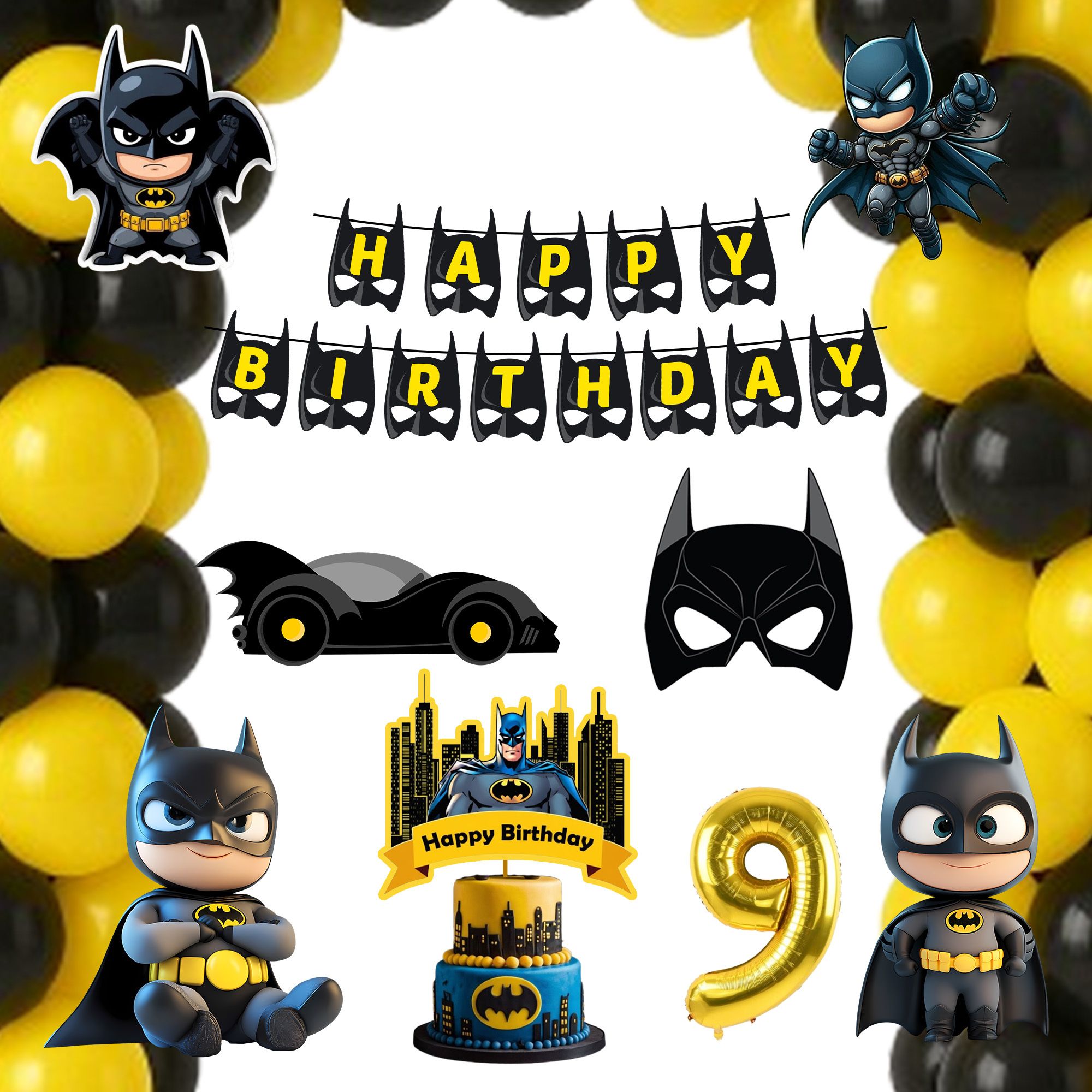 Batman Theme Birthday Decoration Kit-image-0