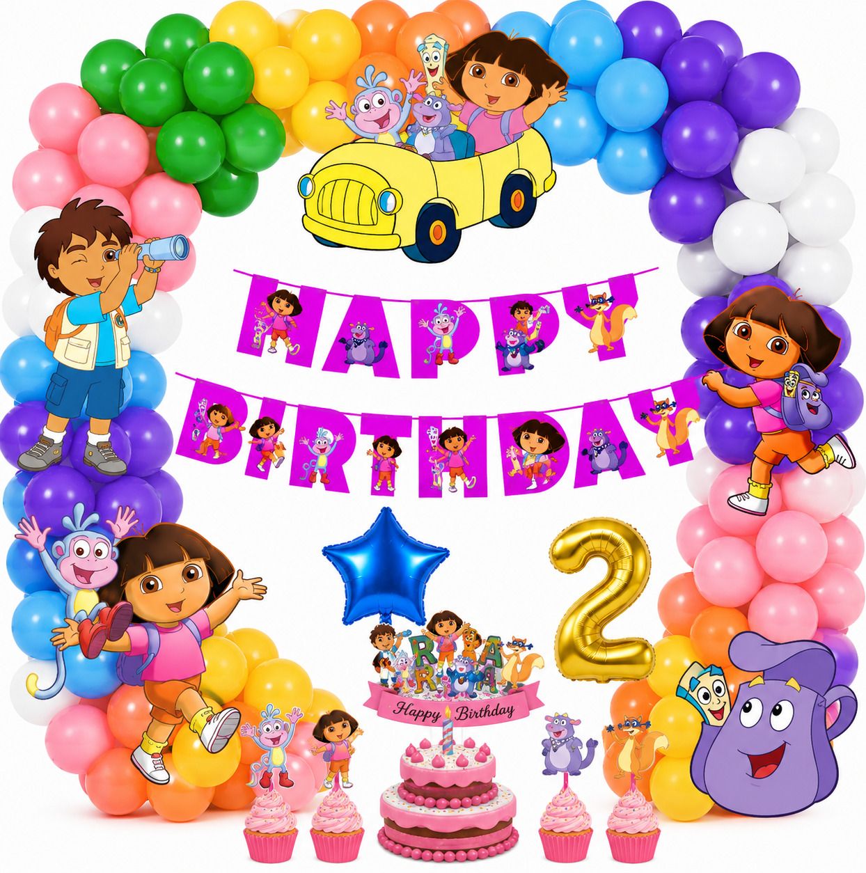 Dora The Explorer Birthday Decoration Kit-image-36