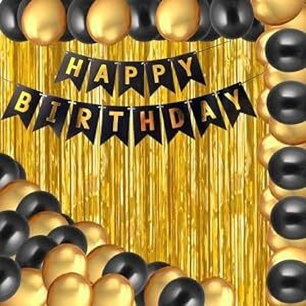 party midlinkerz Solid Golden Theme Birthday Decoration Items kit Combo for Kids & Adults Balloon-picture-14