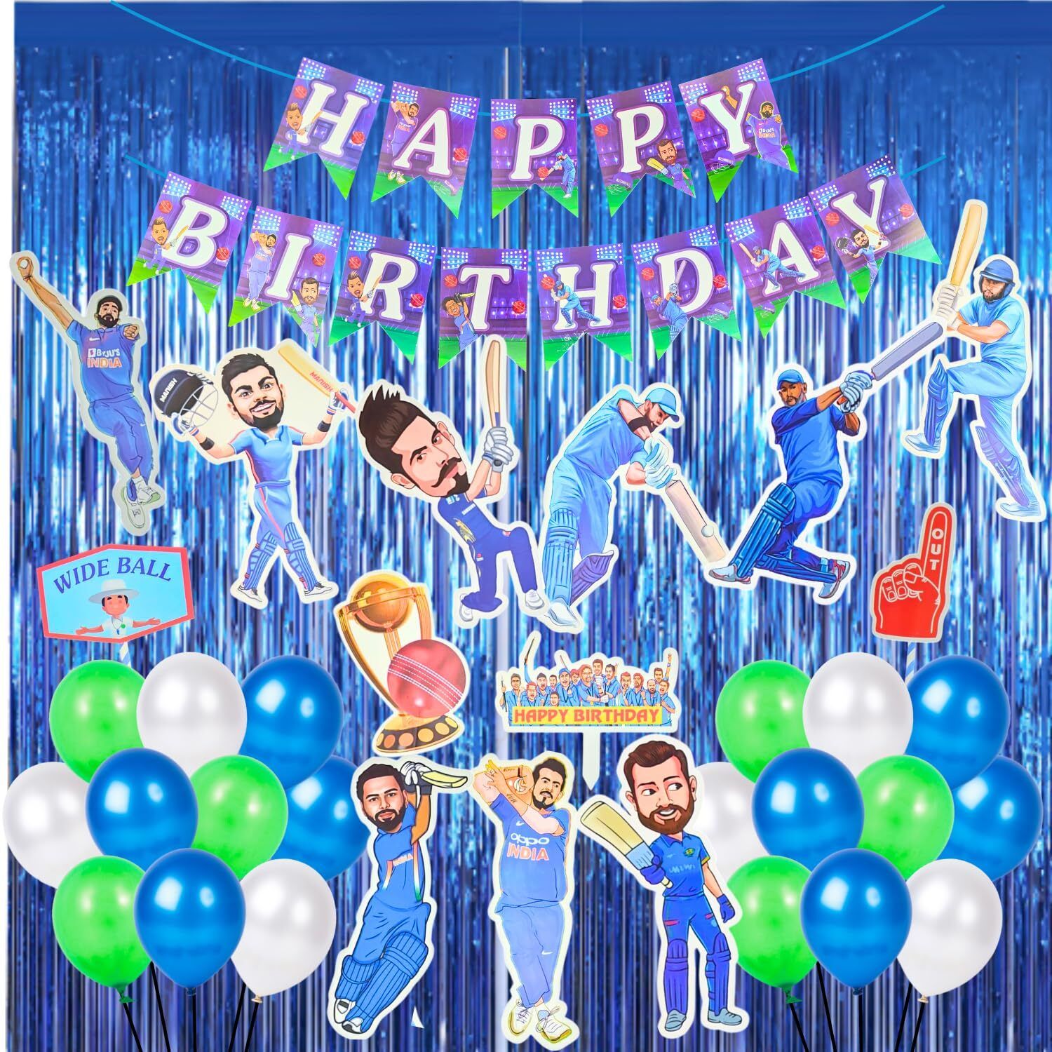 lala balloon Cricket Theme Birthday Party Decorations Kit-picture-12