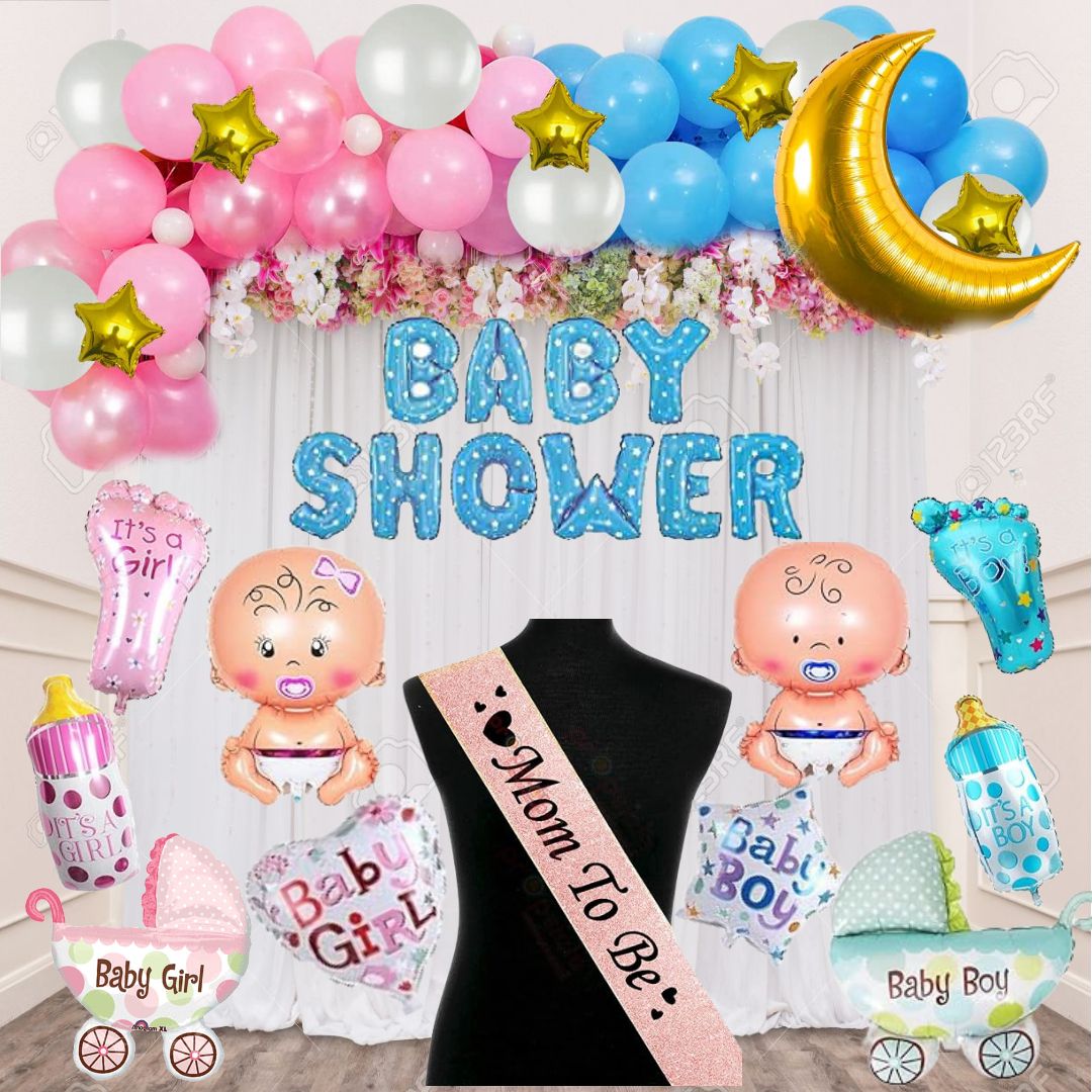 lala balloon Baby Shower Decoration Items - 73Pcs Baby Shower Decorations-picture-26