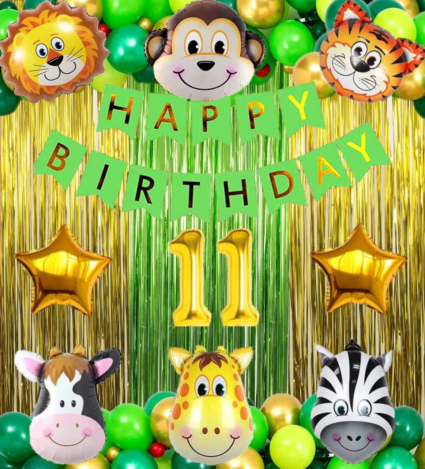 11th Birthday with Jungle Theme Birthday Decoration-image-36