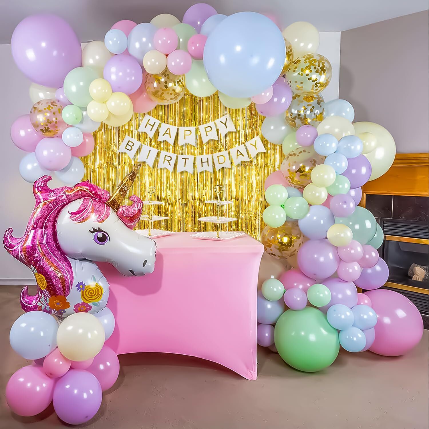 Solid Unicorn Happy Birthday Decoration kit Combo Decor Balloon-image-47